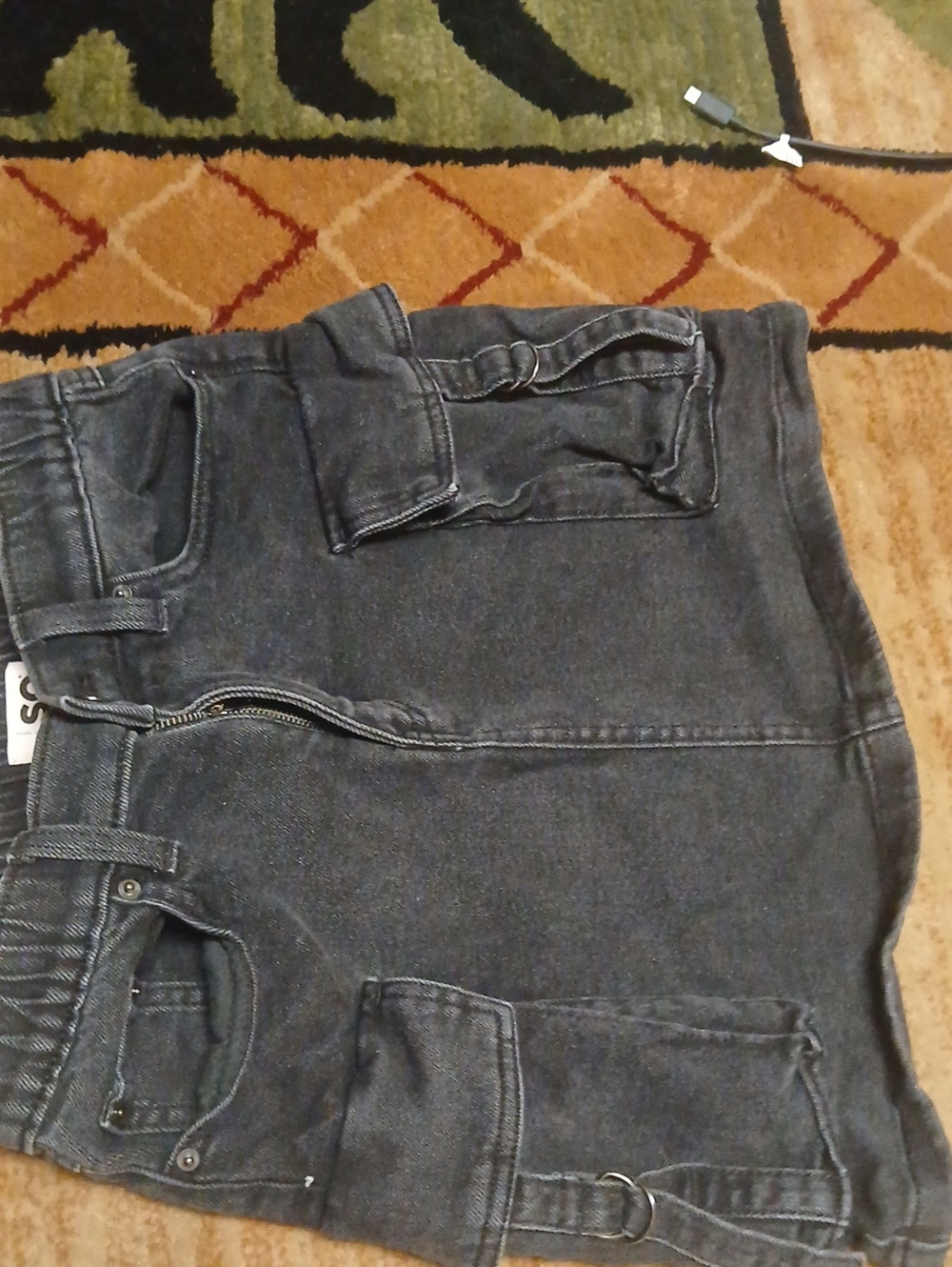 SO Black Mini Skirt with Cargo Pockets